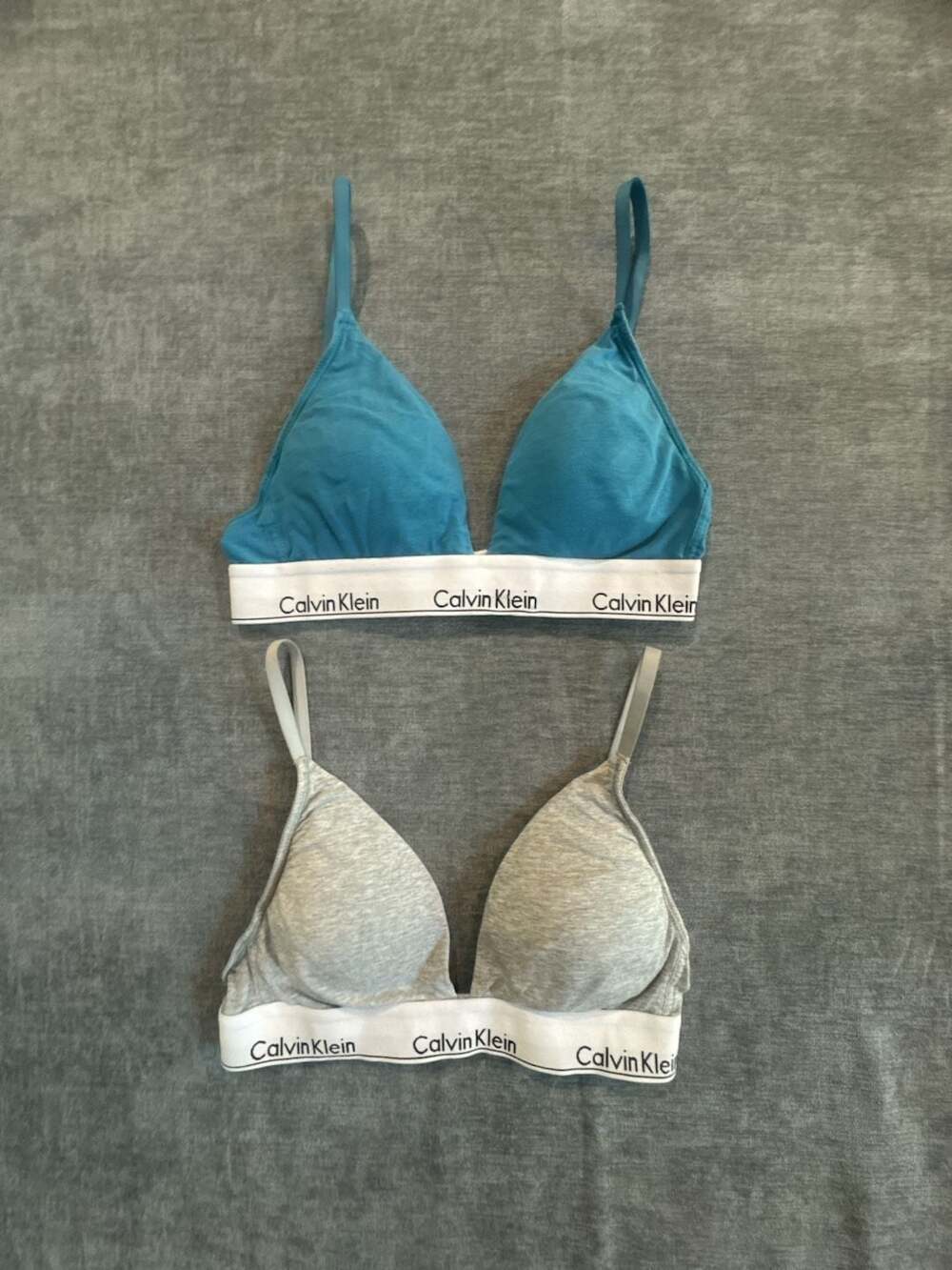 Calvin Klein Icon Cotton Modal Lightly Lined Triangle Bralette Lot of 2